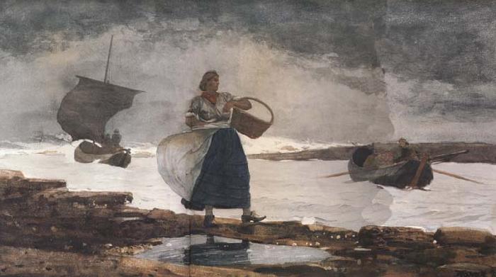 Winslow Homer Inside the Bay,Cullercoats (mk44) oil painting image